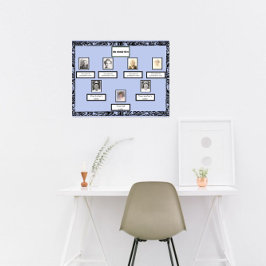 Poster Photo arbre de famille Vintage bordure tourbillon 