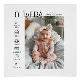 Poster Photo bébé et statistiques