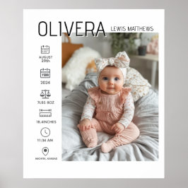 Poster Photo bébé et statistiques