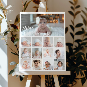 Poster Photo bébé moderne Première année Jalon Signe