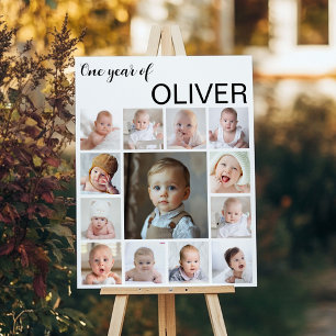 Poster Photo bébé moderne Première année Jalon Signe