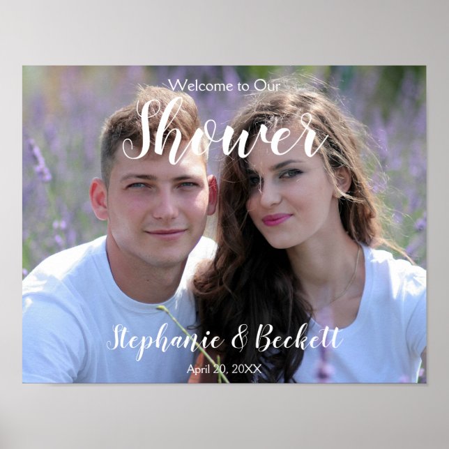 Poster Photo Bienvenue sur notre panneau de douche (Devant)
