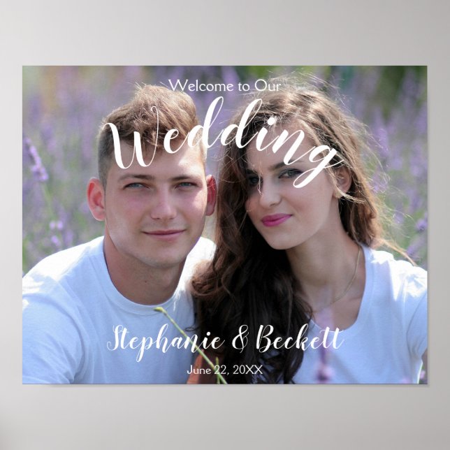Poster Photo Bienvenue sur notre panneau Mariage (Devant)