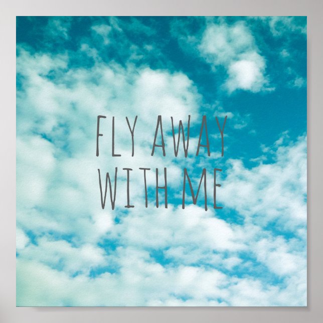 poster photo bleu ciel nature photo avec texte (Devant)