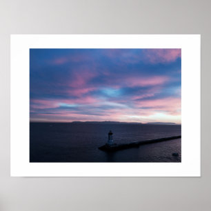 Poster Photo Blue Horizon Sunset Sky