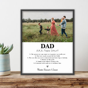 Poster Photo cadeau de Fête des pères personnalisée