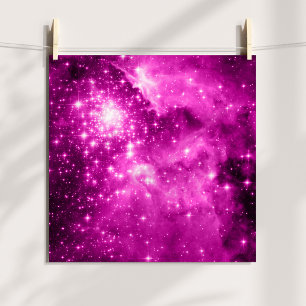 Poster Photo céleste teintée d'étoiles roses