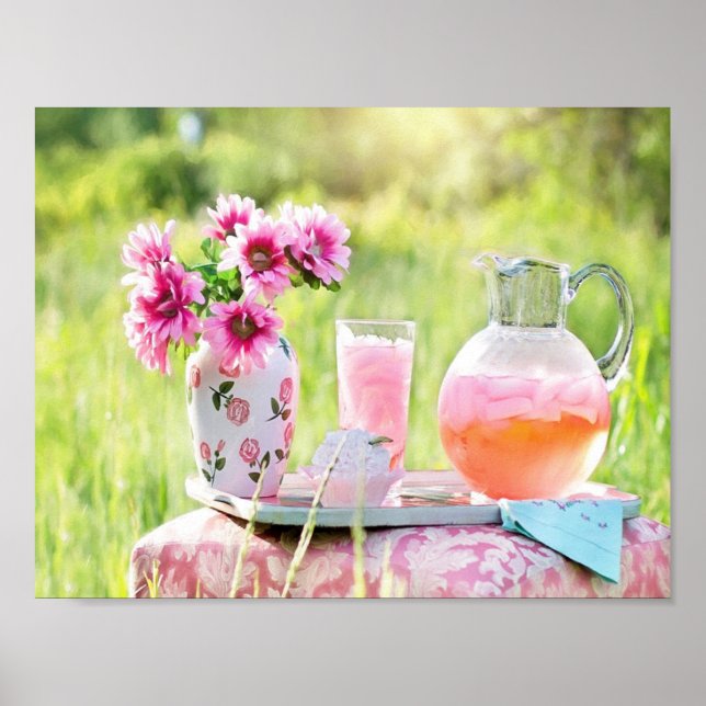 Poster Photo citronnée rose (Devant)