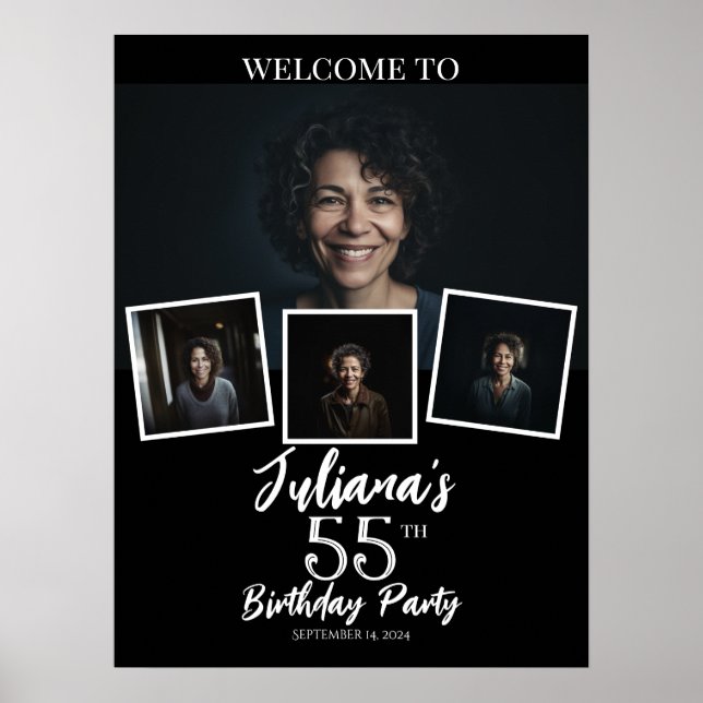 Poster Photo collage anniversaire bienvenue (Devant)
