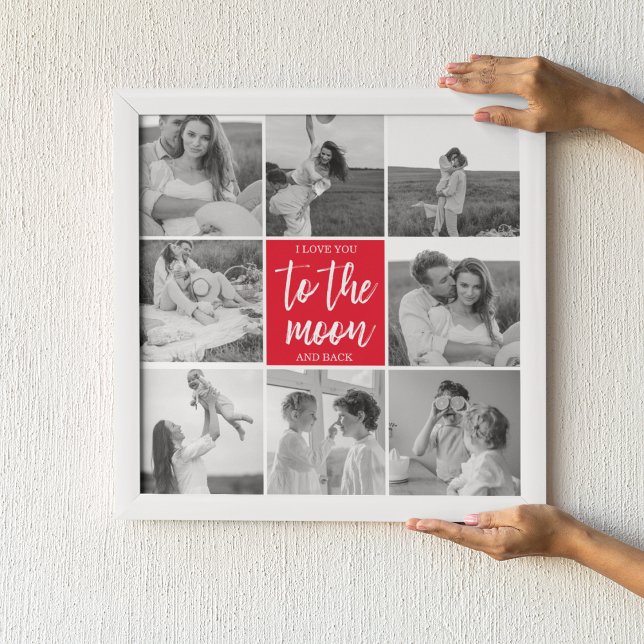 Poster Photo Collage Couple Moderne & Citation De La Lune (Créateur téléchargé)