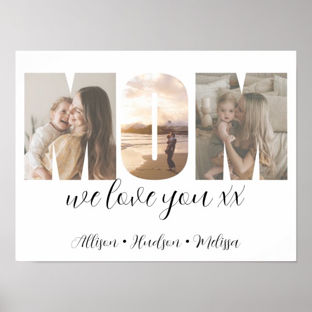 Poster Photo Collage Maman Fête des mères Cadeau avec les (Devant)