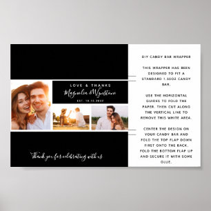 Poster Photo Collage Mariage Favor Candy Bar Wrapper