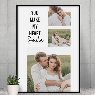 Poster Photo Collage moderne Couple & Citation romantique