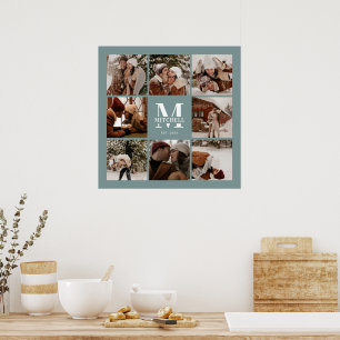 Poster Photo Collage moderne élégant Sage Green Keepsaké