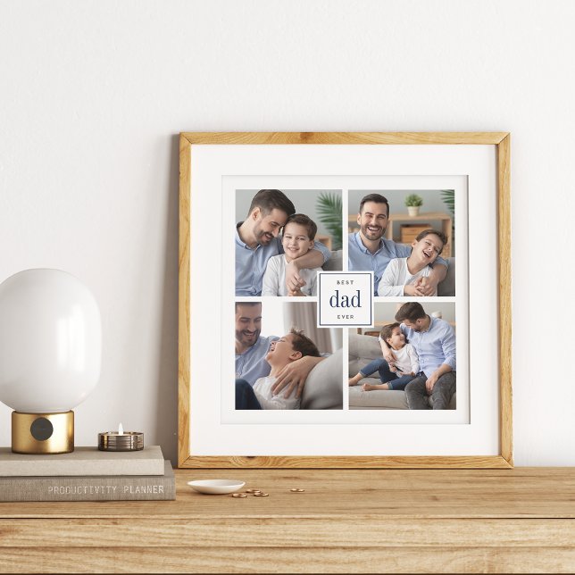 Poster Photo Collage photo de Best Papa Ever Kids Imprime (Créateur téléchargé)