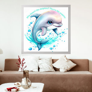 Poster Photo couleur d'eau personnalisée Dolphin