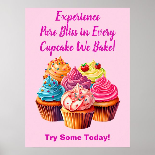 Poster Photo Cupcake entièrement modifiable (Devant)