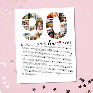 Poster photo de 90 raisons pour lesquelles nous vous aimo