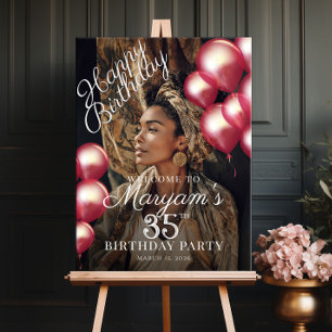 Poster Photo de bienvenue à la fête d'anniversaire