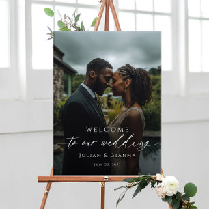 Poster Photo de bienvenue de mariage élégant