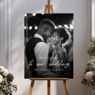 Poster Photo de bienvenue de mariage élégante