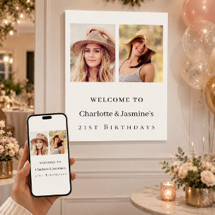 Poster Photo de bienvenue moderne pour anniversaire de 2 