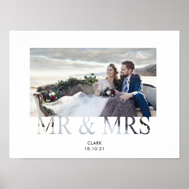 Poster Photo de couple d'amour romantique M. et Mme maria (Devant)