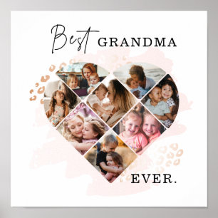 Poster Photo de famille Meilleure grand-mère Jamais forme