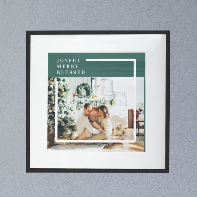 Poster Photo de famille moderne | Joyeux Joyeux Joyeux Bé (Créateur téléchargé)