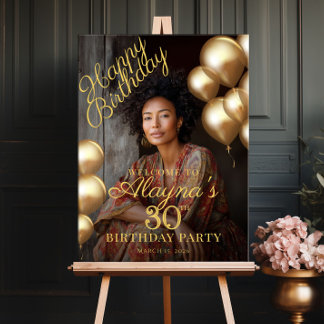 Poster Photo de fête d'anniversaire bienvenue