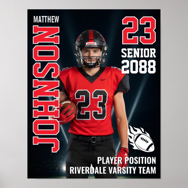 Poster Photo de football senior sur fond clair Sports (Devant)
