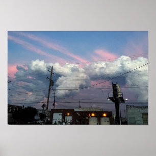Poster Photo de formations de nuages au coucher du soleil