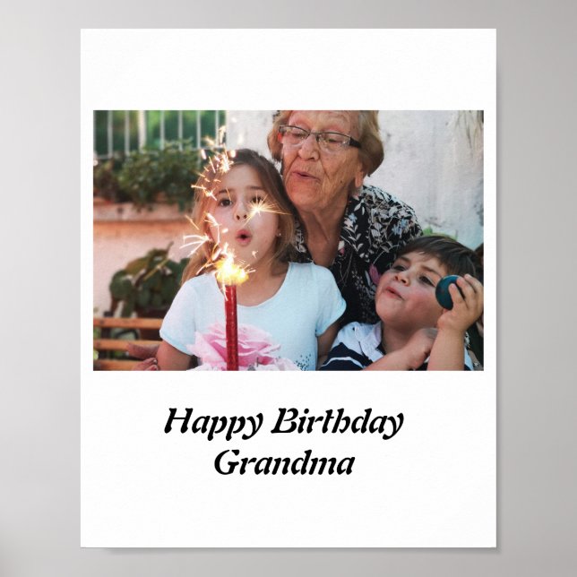 Poster Photo de grand-mère d'anniversaire sur mesure (Devant)