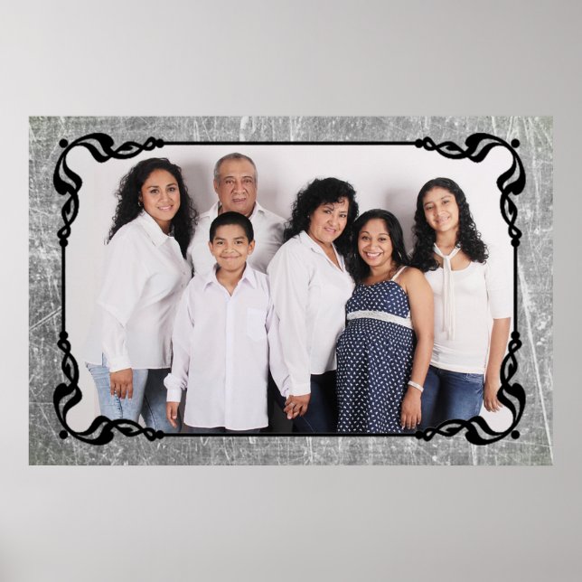 Poster photo de la famille des bordures en gris et (Devant)