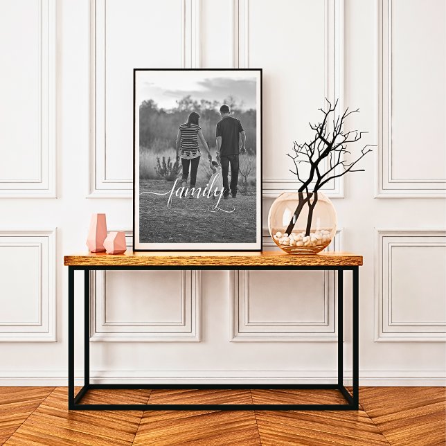 Poster photo de la famille Script B&W (Créateur téléchargé)