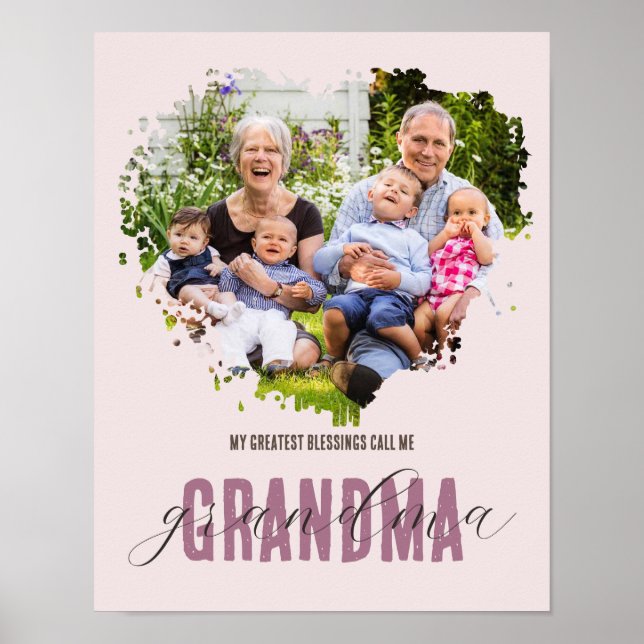 Poster Photo de la fête des mères de grand-mère de petits (Devant)