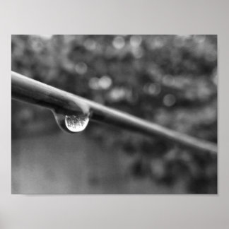 poster photo de la goutte d'eau noire et blanche