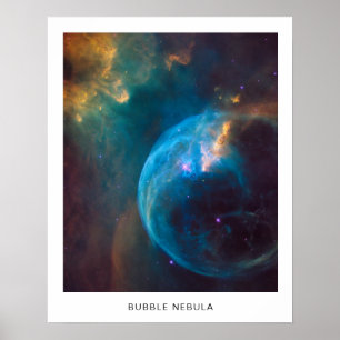Poster Photo de la nébuleuse bulle céleste avec nom 16X20