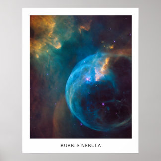 Poster Photo de la nébuleuse bulle céleste avec nom 16X20