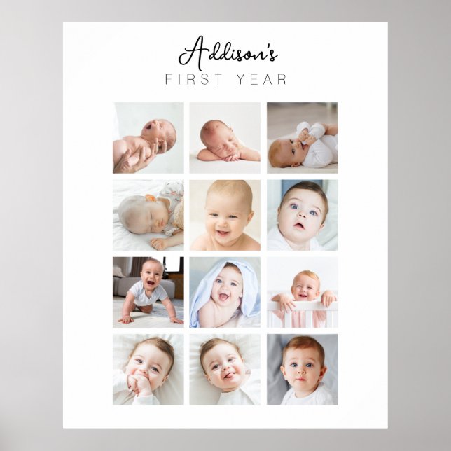 Poster photo de la première année mensuelle du béb (Devant)
