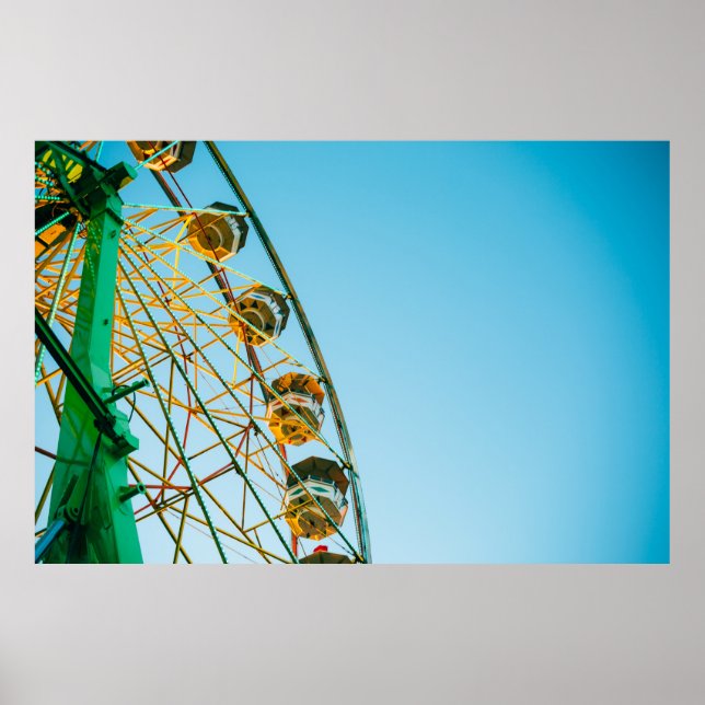 Poster Photo de la roue verte Ferris (Devant)