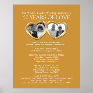 Poster Photo de l'anniversaire de mariage d'or histoire d