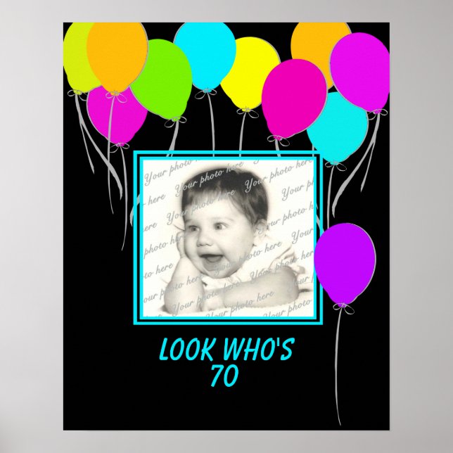 Poster photo de l'anniversaire du ballon (Devant)