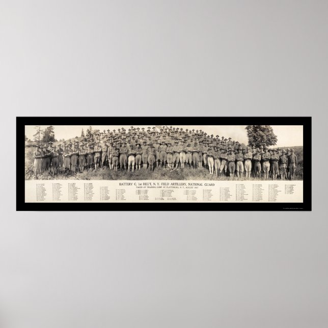 Poster Photo de l'artillerie de la NY de Plattsburgh 1916 (Devant)