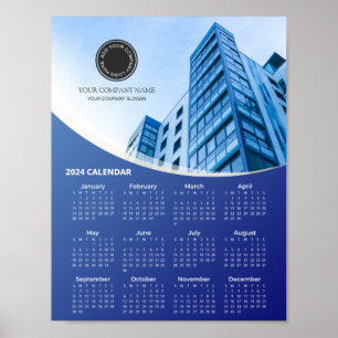 Poster Photo de l'entreprise et Logo Calendrier 2024   Po