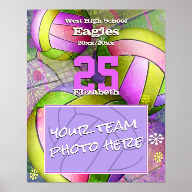 Poster photo de l'équipe de volley-ball personnalisée (Devant)