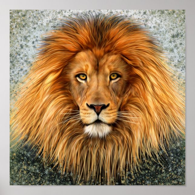 Poster Photo de lion Peinture image (Devant)