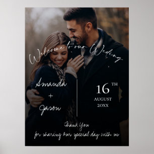 Poster Photo de mariage moderne avec texte superposé de b