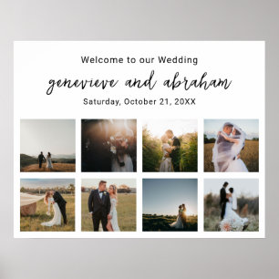 Poster Photo de mariage moderne noir et blanc propre