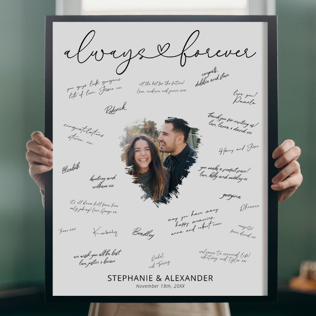 Poster Photo de mariage signée par les invités (Créateur téléchargé)